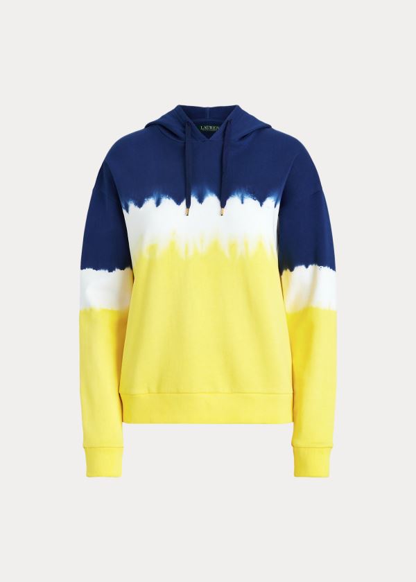 Bluza z Kapturem Ralph Lauren French Terry Tri-Color Hoodie Damskie Niebieskie Kolorowe | BHPH7746