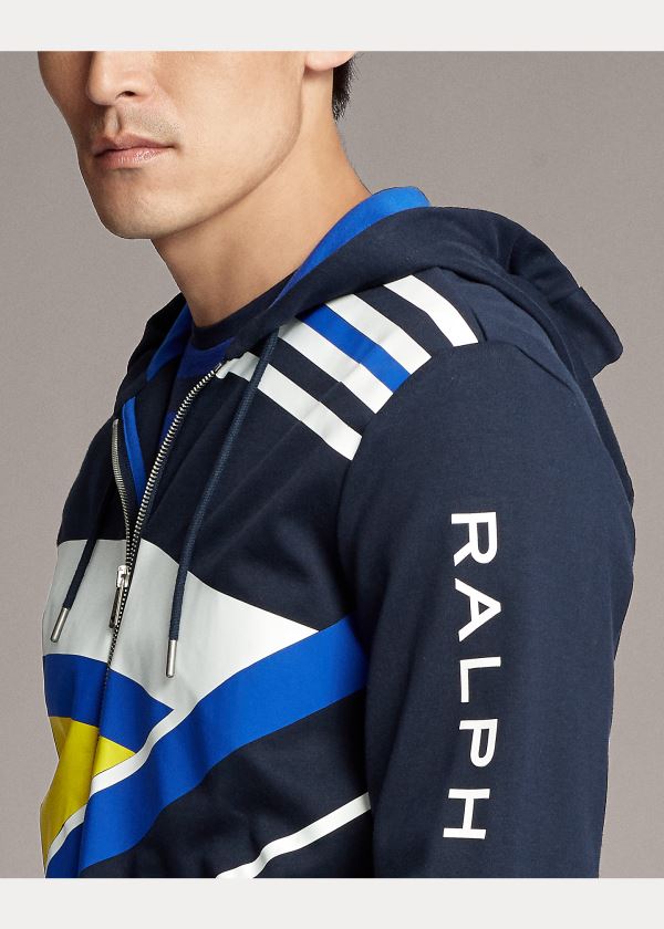 Bluza z Kapturem Ralph Lauren Interlock Graphic Hoodie Męskie Granatowe Kolorowe | FHDO0218