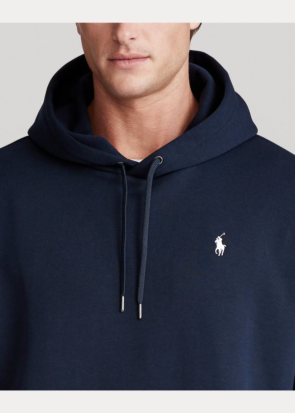 Bluza z Kapturem Ralph Lauren Logo Double-Knit Hoodie Męskie Granatowe Kolorowe | NQYO3568