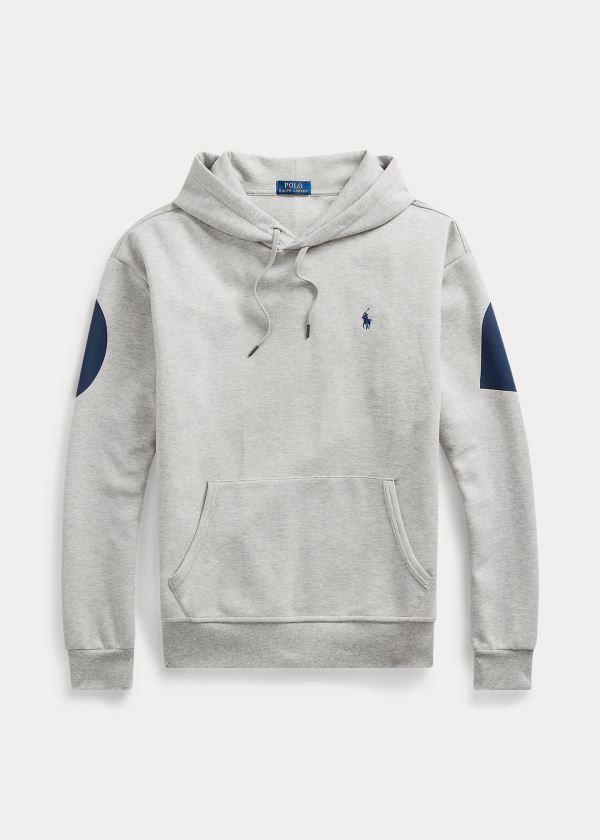 Bluza z Kapturem Ralph Lauren Logo Double-Knit Hoodie Męskie Szare | TDRI0783