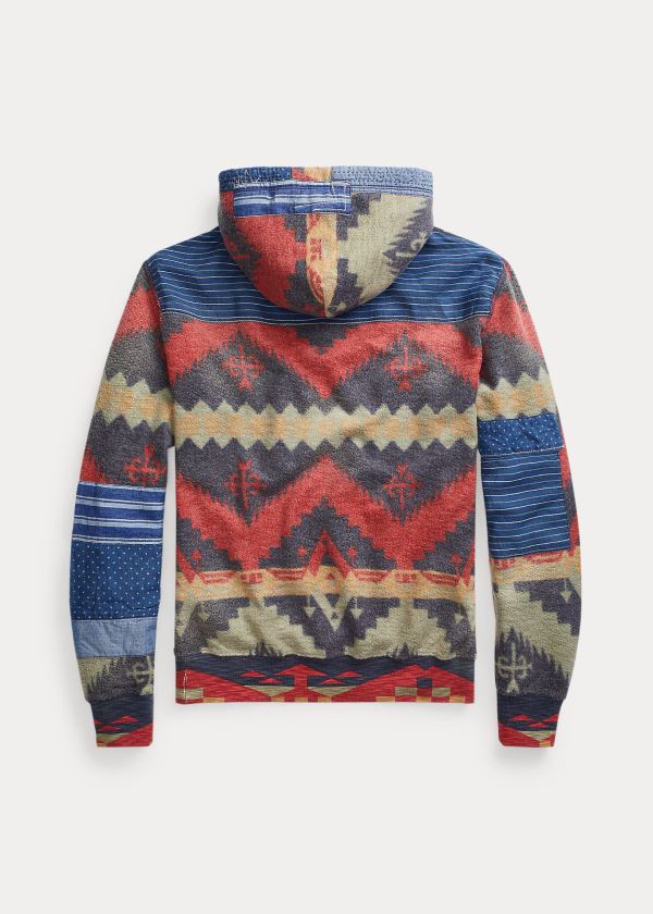 Bluza z Kapturem Ralph Lauren Patchwork Fleece Hoodie Męskie Kolorowe | ALZJ8709