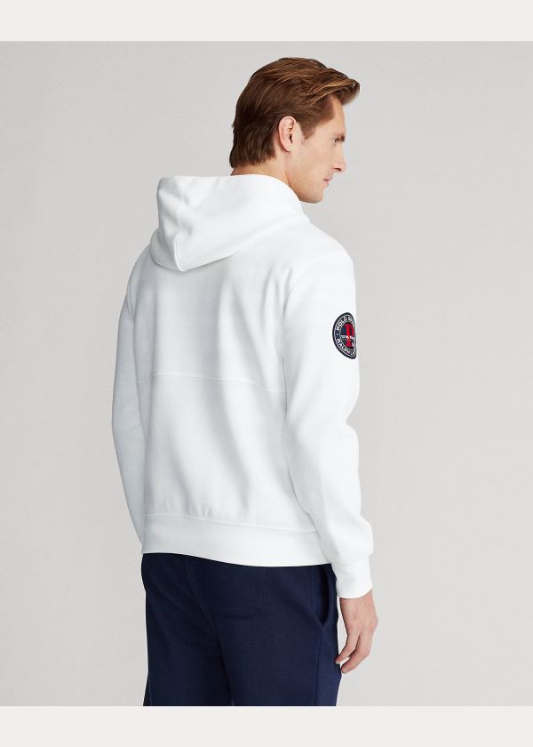 Bluza z Kapturem Ralph Lauren Polo Sport Double-Knit Hoodie Męskie Białe | OQME0397