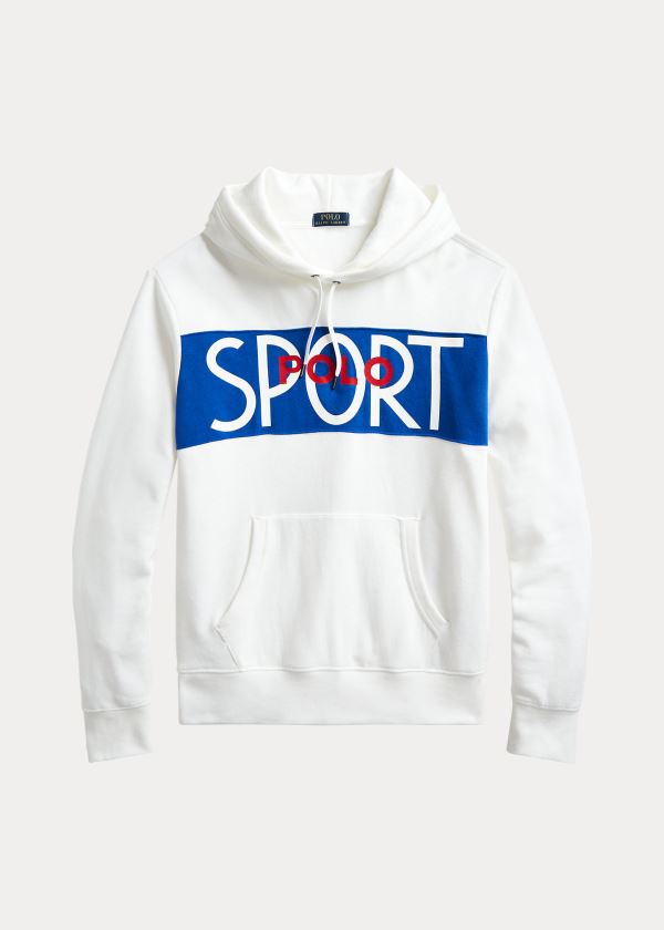 Bluza z Kapturem Ralph Lauren Polo Sport Fleece Hoodie Męskie Białe | VMFE1441