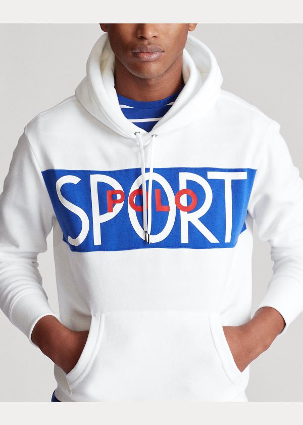 Bluza z Kapturem Ralph Lauren Polo Sport Fleece Hoodie Męskie Białe | VMFE1441