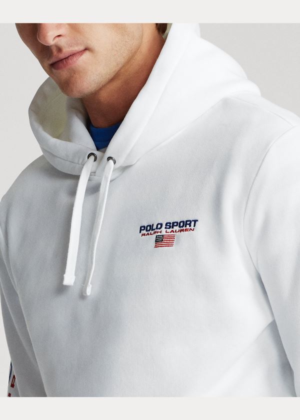 Bluza z Kapturem Ralph Lauren Polo Sport Fleece Hoodie Męskie Białe | MCOT5283