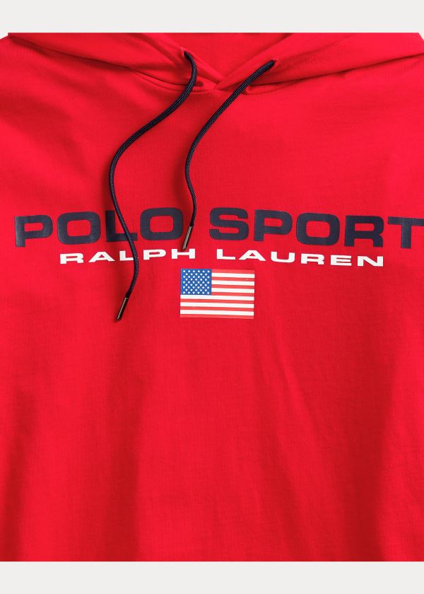 Bluza z Kapturem Ralph Lauren Polo Sport Hooded T-Shirt Męskie Czerwone | BDFA3549