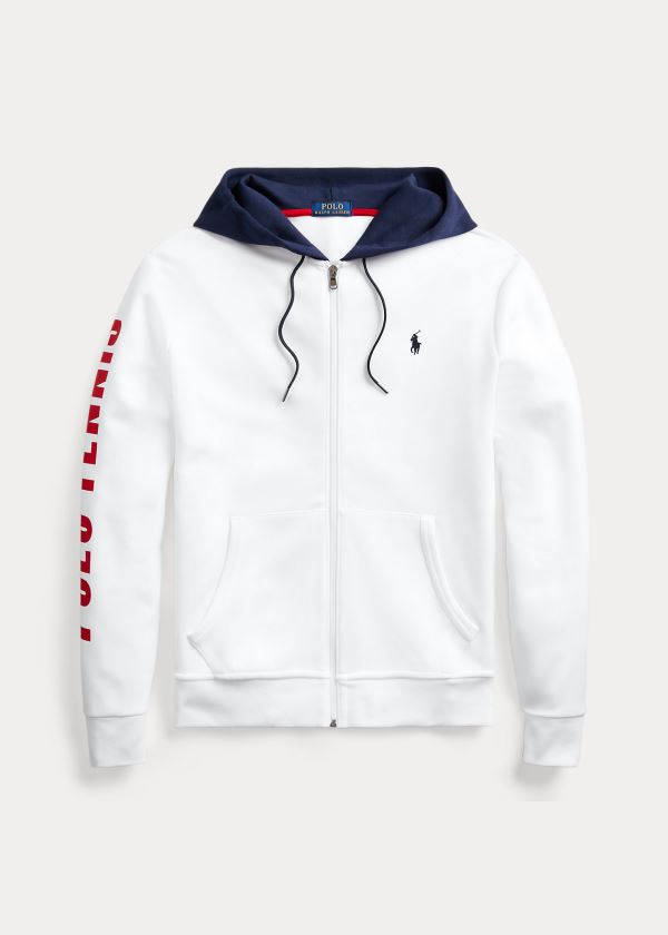 Bluza z Kapturem Ralph Lauren Polo Tennis Double-Knit Hoodie Męskie Białe | RFIV4323