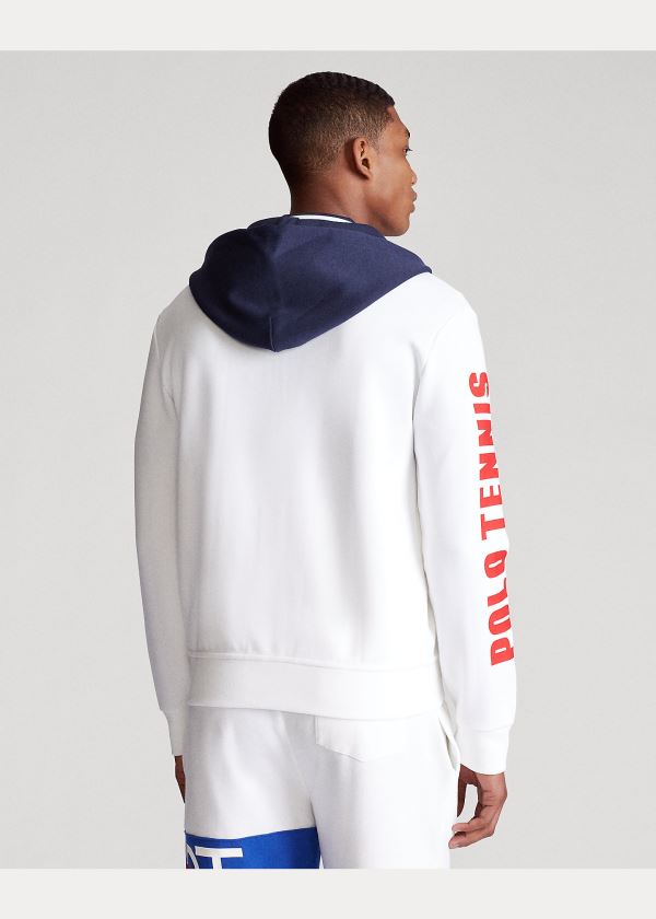 Bluza z Kapturem Ralph Lauren Polo Tennis Double-Knit Hoodie Męskie Białe | RFIV4323