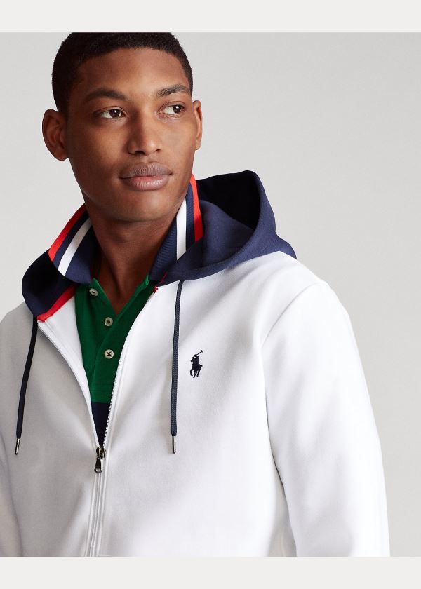 Bluza z Kapturem Ralph Lauren Polo Tennis Double-Knit Hoodie Męskie Białe | RFIV4323