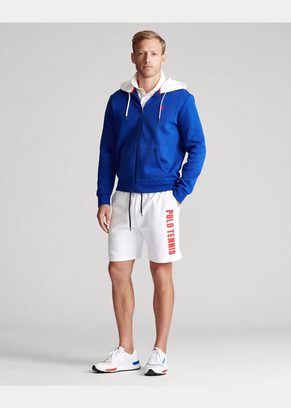 Bluza z Kapturem Ralph Lauren Polo Tennis Double-Knit Hoodie Męskie Królewski Niebieski Niebieskie | MPFJ8238