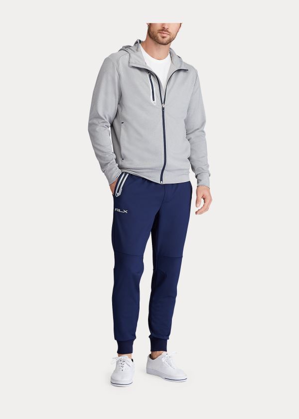 Bluza z Kapturem Ralph Lauren Tech Jersey Full-Zip Hoodie Męskie Szare | IMCX3431