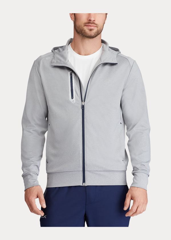 Bluza z Kapturem Ralph Lauren Tech Jersey Full-Zip Hoodie Męskie Szare | IMCX3431