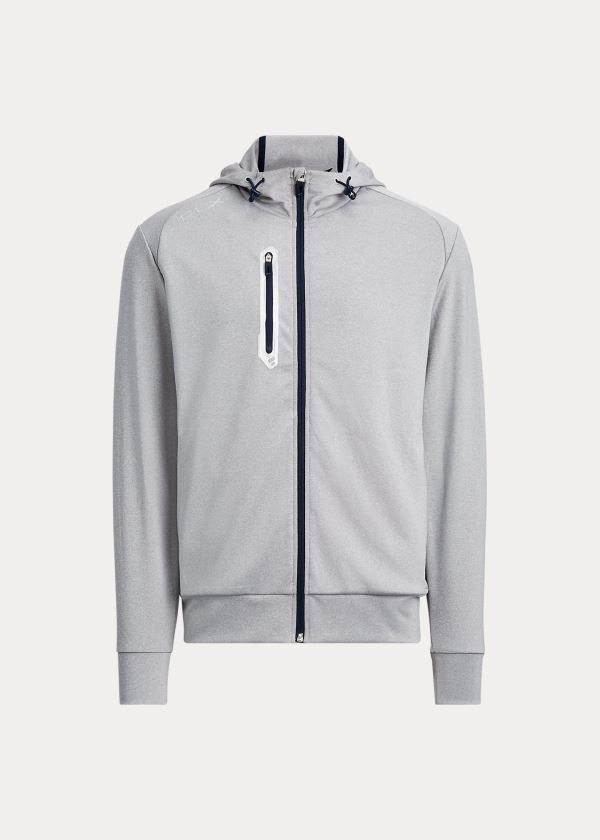 Bluza z Kapturem Ralph Lauren Tech Jersey Full-Zip Hoodie Męskie Szare | IMCX3431