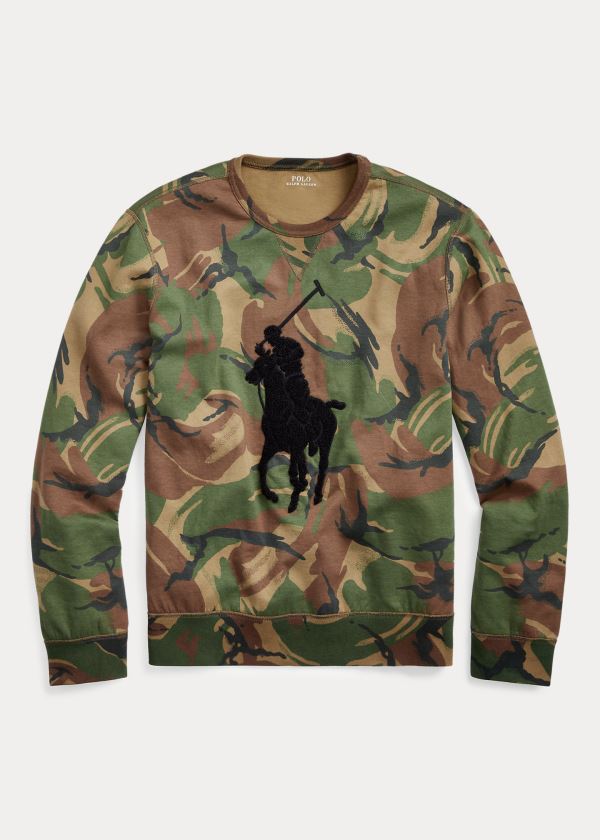 Bluzy Ralph Lauren Big Pony Camo Sweatshirt Męskie Camo | NIIZ4837