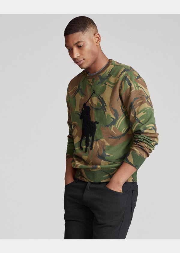 Bluzy Ralph Lauren Big Pony Camo Sweatshirt Męskie Camo | NIIZ4837