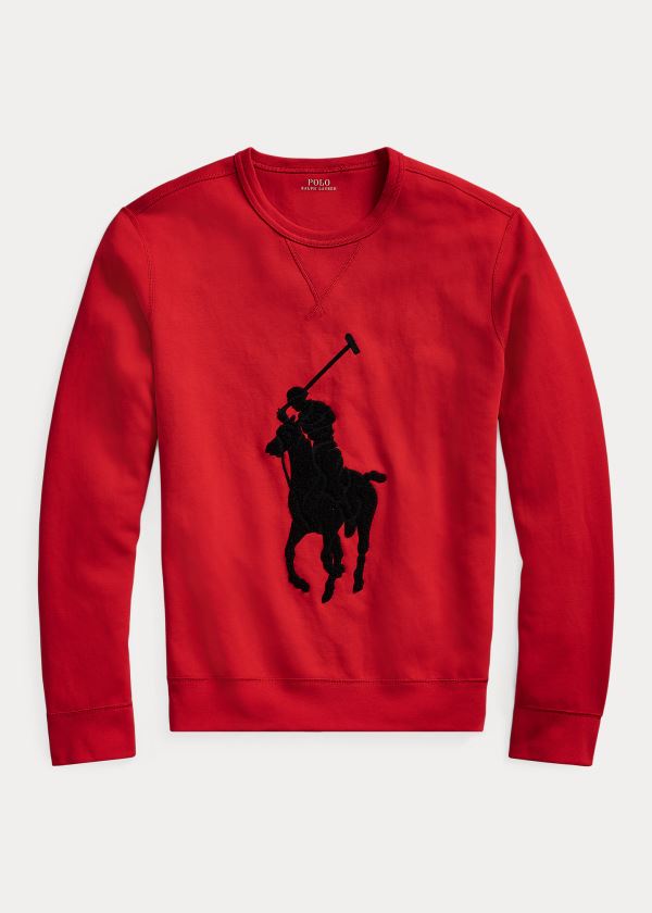 Bluzy Ralph Lauren Big Pony Sweatshirt Męskie Czerwone | JNYJ3289