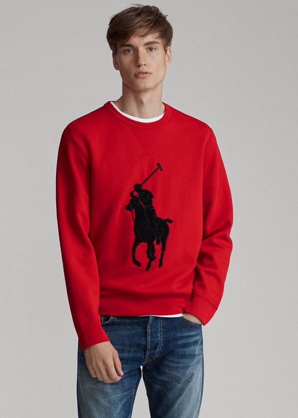 Bluzy Ralph Lauren Big Pony Sweatshirt Męskie Czerwone | JNYJ3289