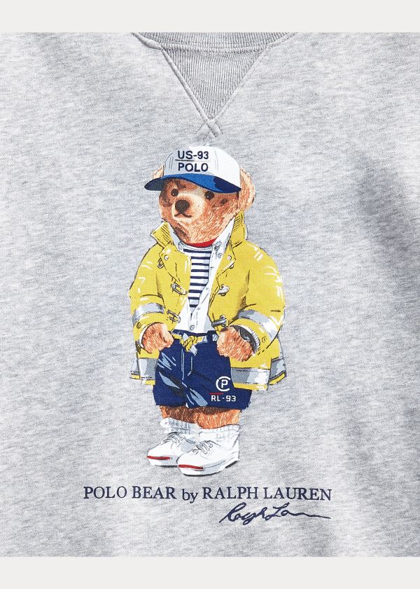 Bluzy Ralph Lauren CP-93 Bear Fleece Sweatshirt Męskie Szare | DKAU6992