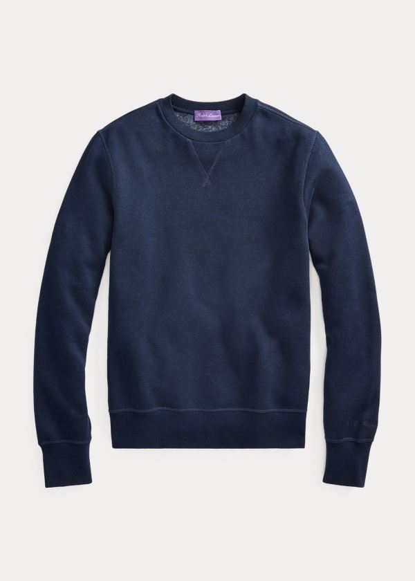 Bluzy Ralph Lauren Cotton-Blend-Fleece Sweatshirt Męskie Granatowe | FJPA6717