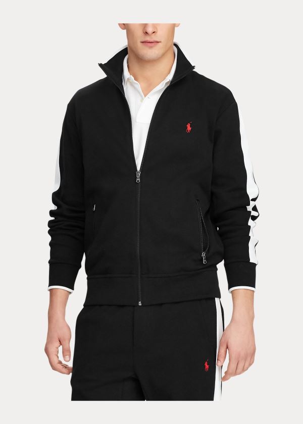 Bluzy Ralph Lauren Cotton Interlock Track Jacket Męskie Czarne | DBCR7312