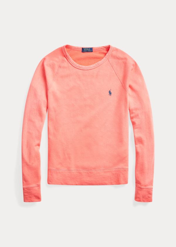 Bluzy Ralph Lauren Cotton Spa Terry Sweatshirt Męskie Czerwone | GBKH7593