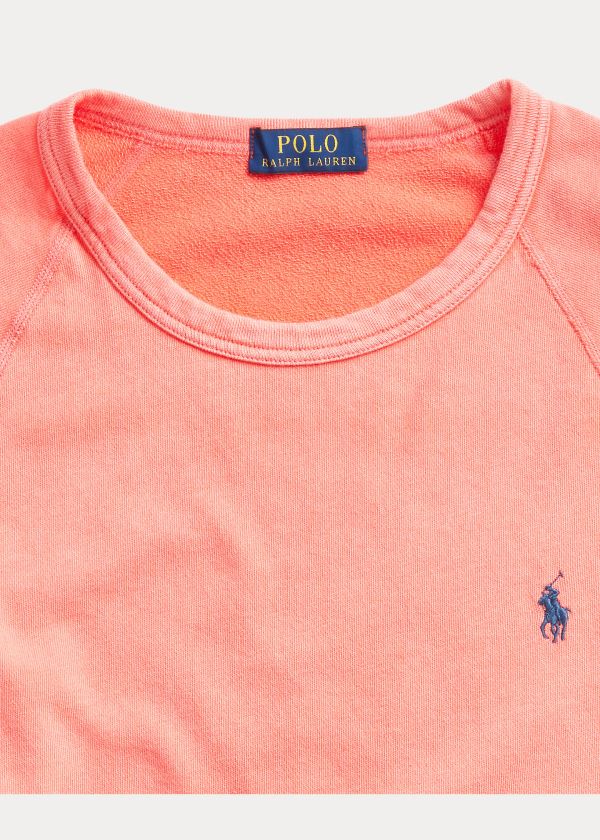 Bluzy Ralph Lauren Cotton Spa Terry Sweatshirt Męskie Czerwone | GBKH7593