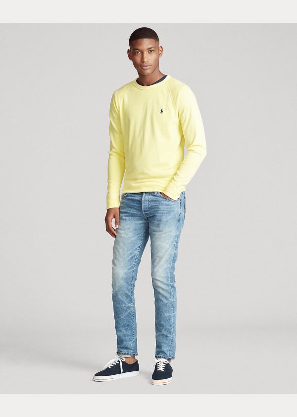 Bluzy Ralph Lauren Cotton Spa Terry Sweatshirt Męskie Żółte | GHLR3980