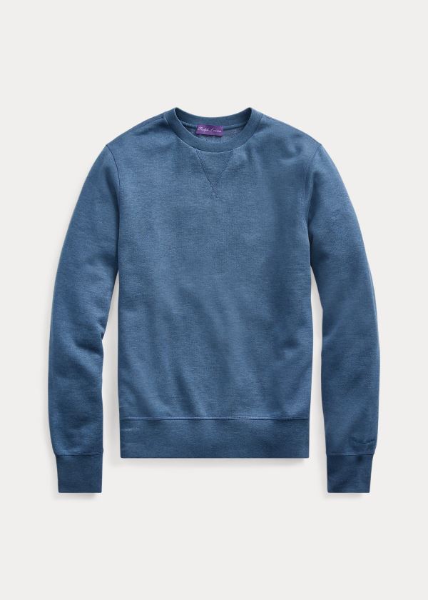 Bluzy Ralph Lauren Fleece Crewneck Sweatshirt Męskie Niebieskie | PVXS9843