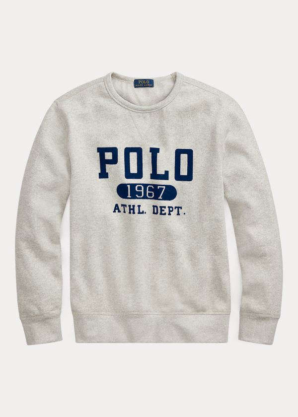 Bluzy Ralph Lauren Fleece Graphic Sweatshirt Męskie Szare | QHKG8277