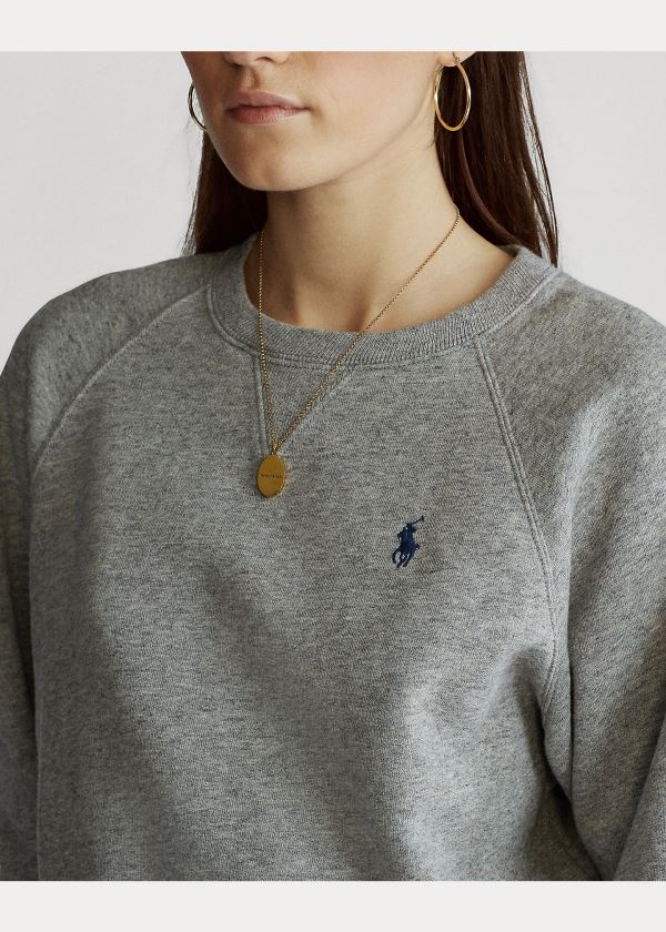 Bluzy Ralph Lauren Fleece Pullover Damskie Szare | OZXK4028