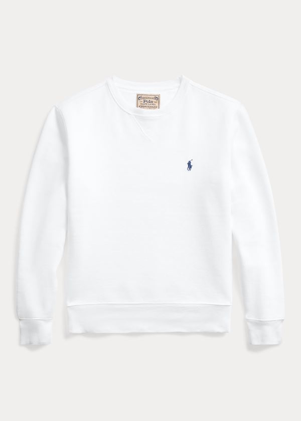 Bluzy Ralph Lauren Garment-Dyed Fleece Sweatshirt Męskie Białe | AYSP4140