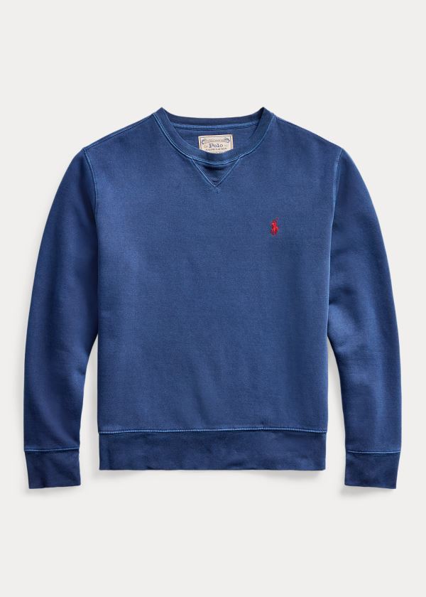 Bluzy Ralph Lauren Garment-Dyed Fleece Sweatshirt Męskie Granatowe | WDLW4478