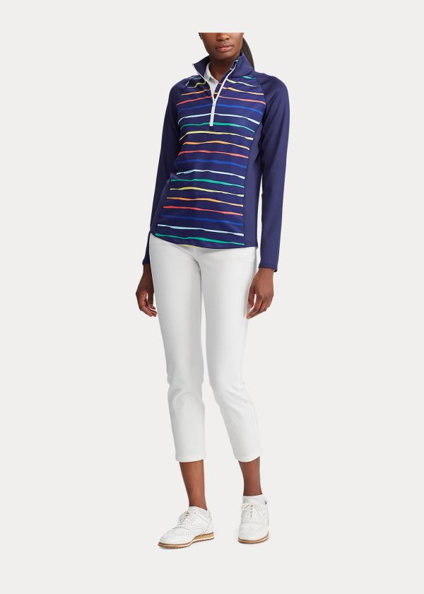 Bluzy Ralph Lauren Half-Zip Golf Pullover Damskie Granatowe | GGQX5750