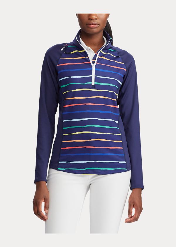 Bluzy Ralph Lauren Half-Zip Golf Pullover Damskie Granatowe | GGQX5750