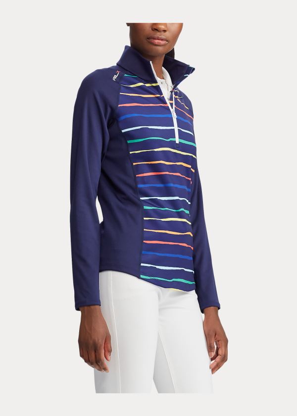 Bluzy Ralph Lauren Half-Zip Golf Pullover Damskie Granatowe | GGQX5750