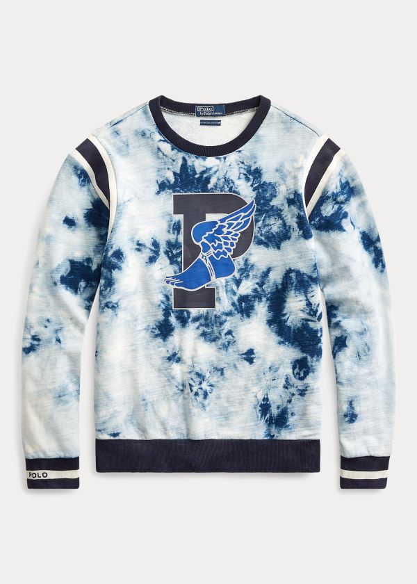 Bluzy Ralph Lauren Indigo Stadium Sweatshirt Męskie Indygo Kolorowe | VTZV6822