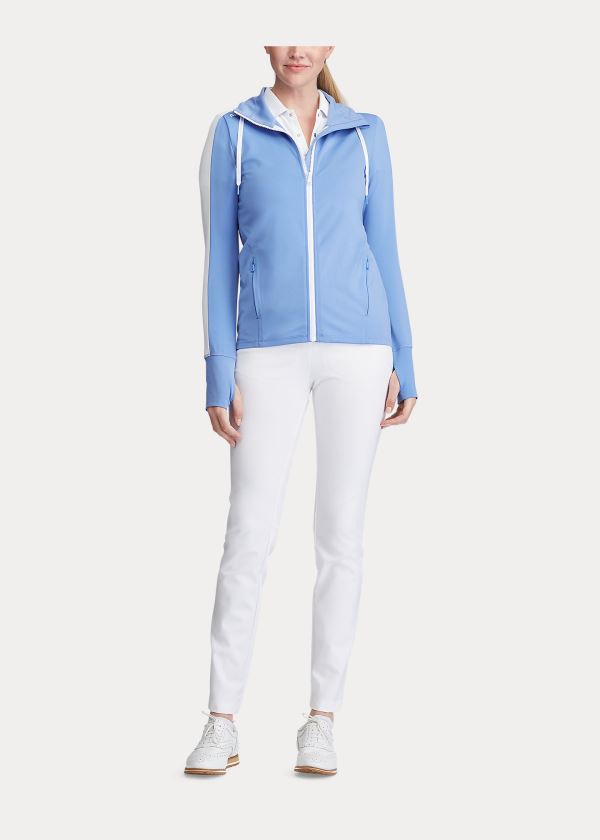 Bluzy Ralph Lauren Long-Sleeve Golf Full-Zip Damskie Niebieskie | BJTM8807