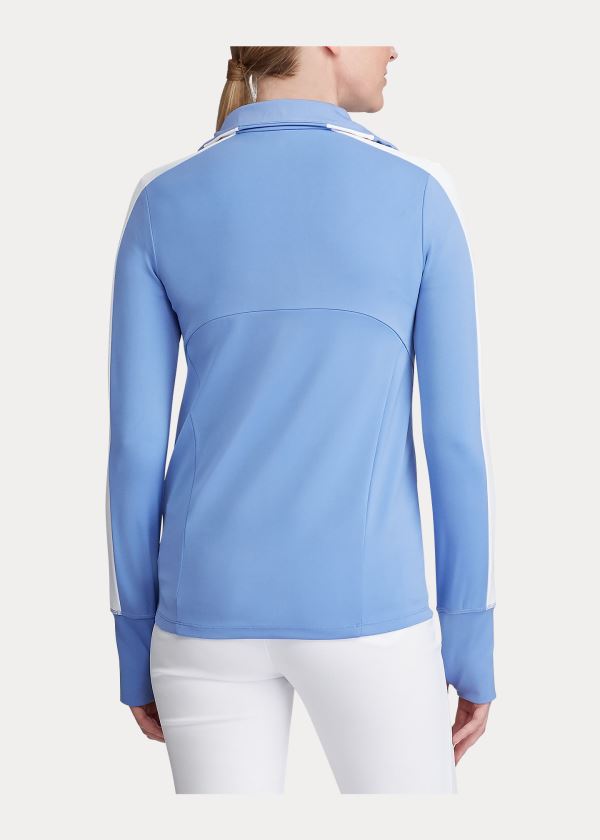 Bluzy Ralph Lauren Long-Sleeve Golf Full-Zip Damskie Niebieskie | BJTM8807