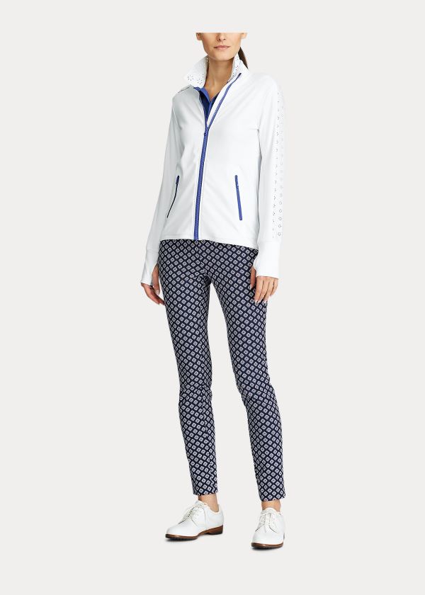 Bluzy Ralph Lauren Long-Sleeve Golf Full-Zip Damskie Białe | XMDB9622