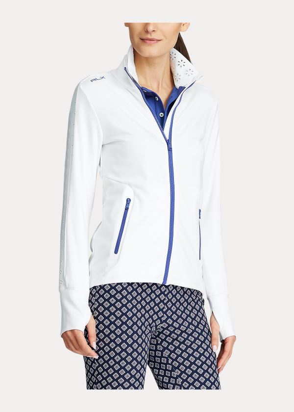 Bluzy Ralph Lauren Long-Sleeve Golf Full-Zip Damskie Białe | XMDB9622