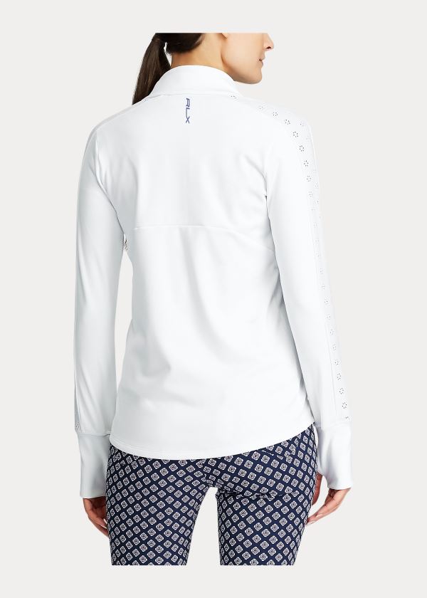 Bluzy Ralph Lauren Long-Sleeve Golf Full-Zip Damskie Białe | XMDB9622