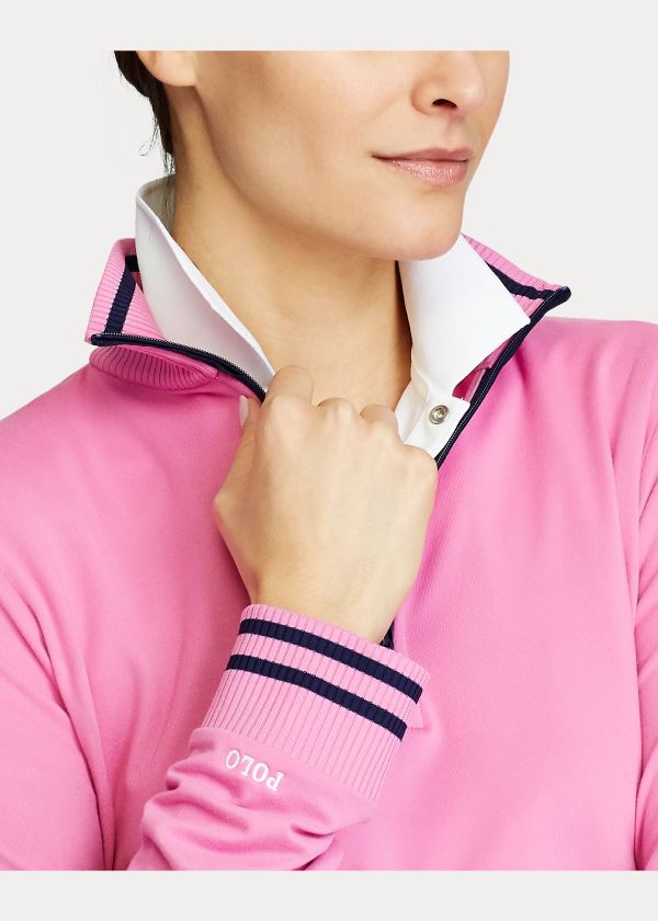 Bluzy Ralph Lauren Performance Golf Pullover Damskie Różowe | MDQF4465