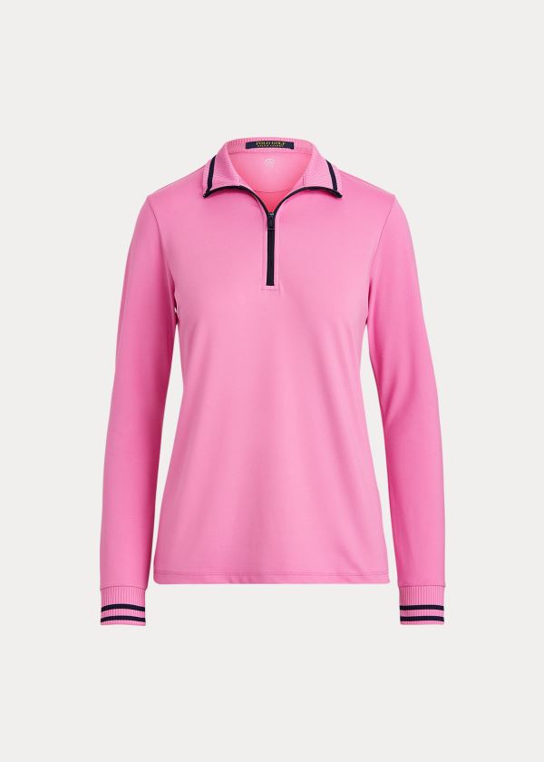 Bluzy Ralph Lauren Performance Golf Pullover Damskie Różowe | MDQF4465