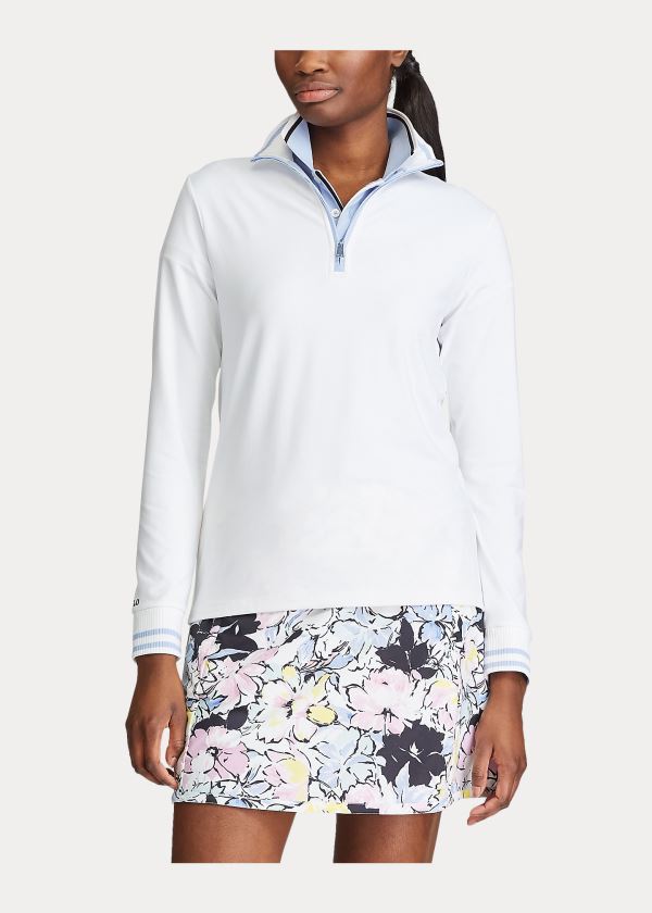 Bluzy Ralph Lauren Performance Golf Pullover Damskie Białe | CIFS4173