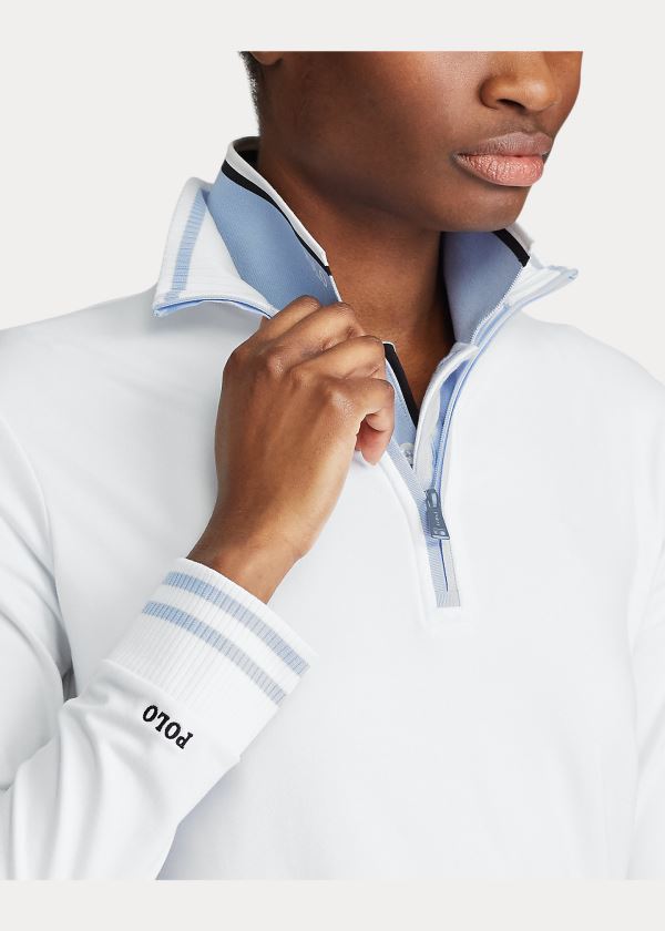 Bluzy Ralph Lauren Performance Golf Pullover Damskie Białe | CIFS4173