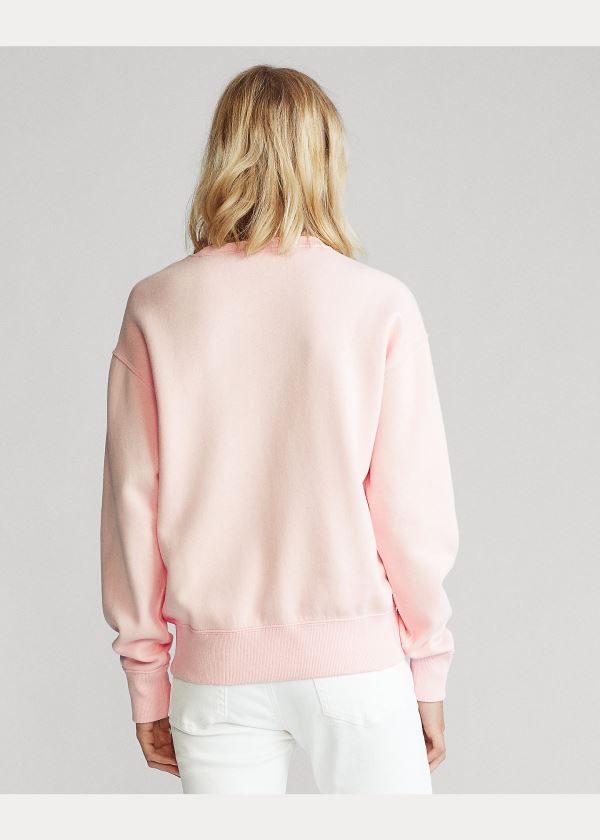 Bluzy Ralph Lauren Pink Pony Fleece Sweatshirt Damskie Różowe | FPVB4113