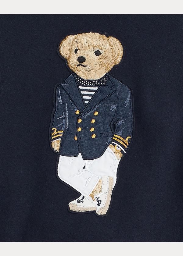 Bluzy Ralph Lauren Polo Bear Fleece Sweatshirt Męskie Granatowe | LFYV3318