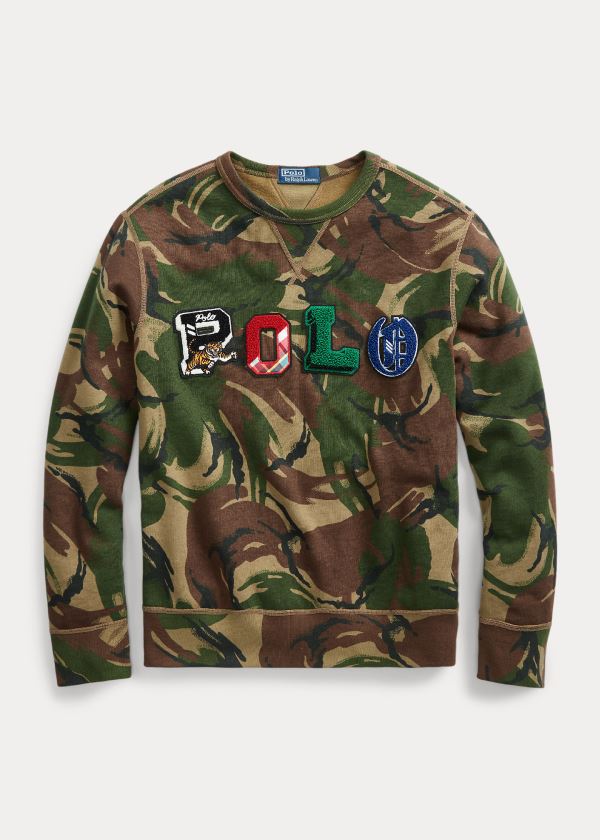 Bluzy Ralph Lauren Polo Camo Fleece Sweatshirt Męskie Camo | MVRH0218