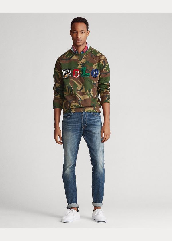 Bluzy Ralph Lauren Polo Camo Fleece Sweatshirt Męskie Camo | MVRH0218