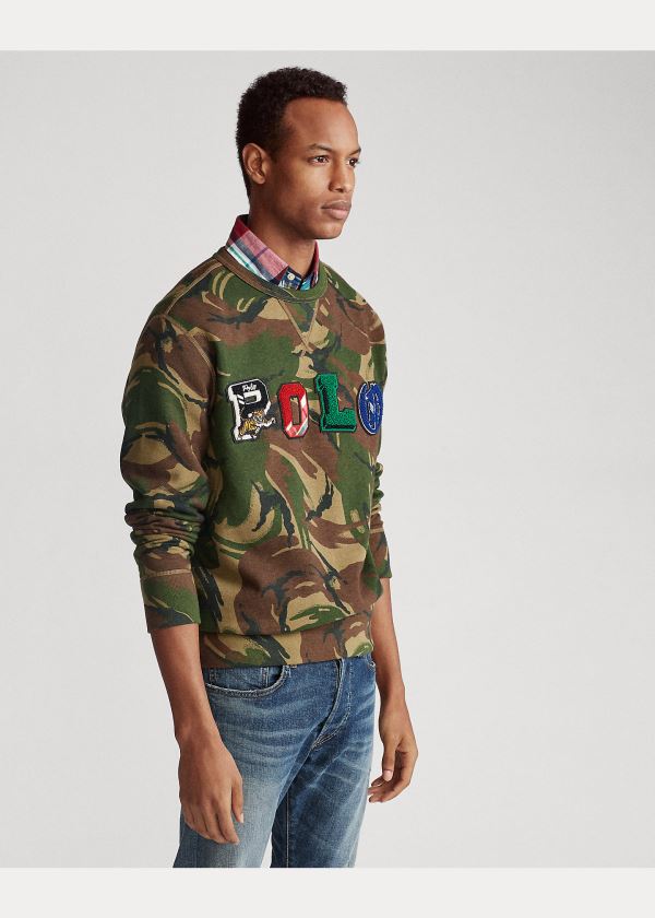 Bluzy Ralph Lauren Polo Camo Fleece Sweatshirt Męskie Camo | MVRH0218